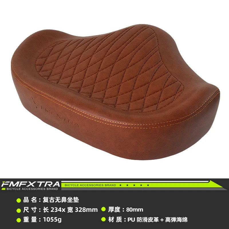 Noseless Bike Seat Cushion for Men Women Extra Padding Comfort Wide Bicycle Seat Oversized Comfortable Saddle for Peloton Bikes