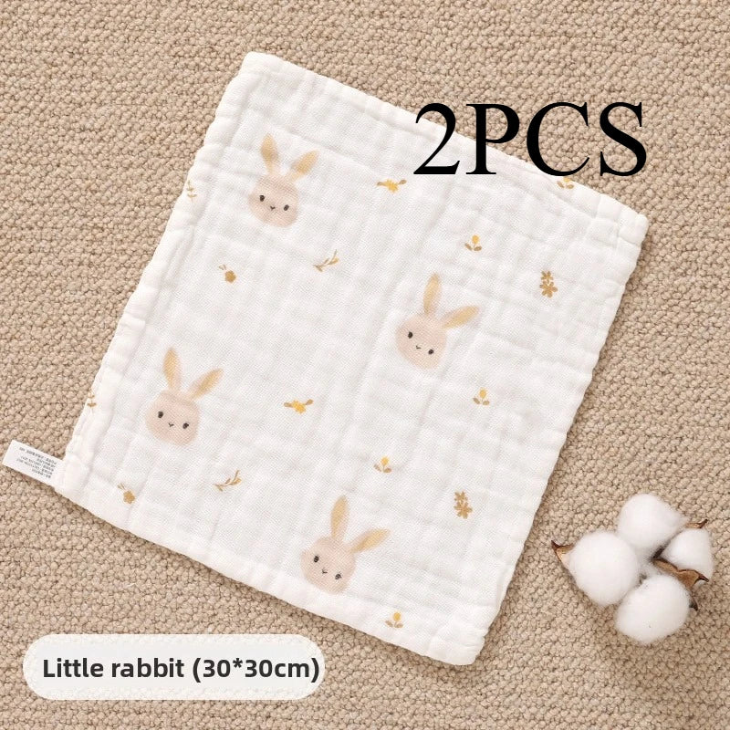 2PCS.Newborn 100% Cotton Gauze Burp Cloths—Ultra-Soft Baby Washcloths.Breathable,skin-friendly, super absorbent&easy to clean.