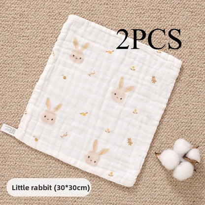 2PCS.Newborn 100% Cotton Gauze Burp Cloths—Ultra-Soft Baby Washcloths.Breathable,skin-friendly, super absorbent&easy to clean.
