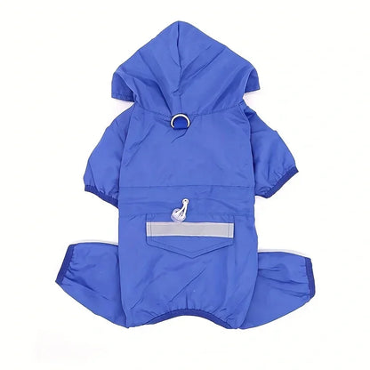 Dog Raincoat Puppy Clothes, Pet Raincoat Hooded Raincoat With D-ring For Dogs Outdoor Supplies