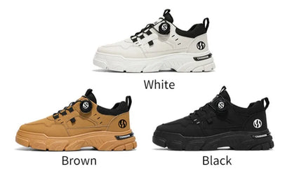 Sneakers Man Spring Trend Hot Sale Comfort Soft Soled Casual Shoes for Fashion Rotating Button Male Work Boots Zapatillas Hombre