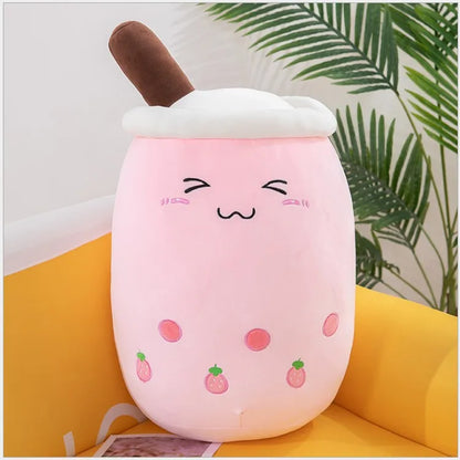 24/70CM Real-life Bubble Tea Plush Toy Boba Milk Tea Plushie Toy Soft Stuffed Hug Pillow Balls Bubo Tea Cup Cushion Gift Girl