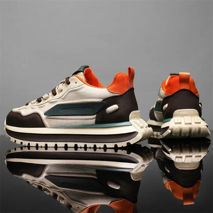 2025 New Spring Men's Breathable sneakers Casual Sports Shoes with Anti slip Soft Bottom White Shoes Men's Trendy Daday Shoes