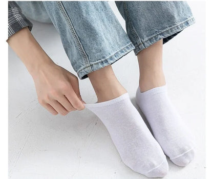 Solid Color Ankle Boat Socks Low Cut Short Style Comfortable Fashionable For Men Women Spring Summer Round Neck Casual