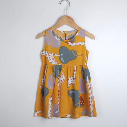 Girls Casual Dresses Flower Printing Sleeveless Casual Dress Toddler Clothes Flower Girl Dresses 2 To 8 Years