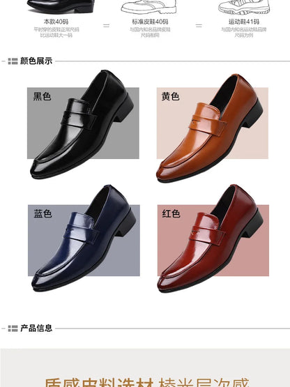 Men's Shoes Loafers Dress Man British Casual Single Leather Small Square Toe Mens Genuine Shoe Formal Black Elegant Good Quality