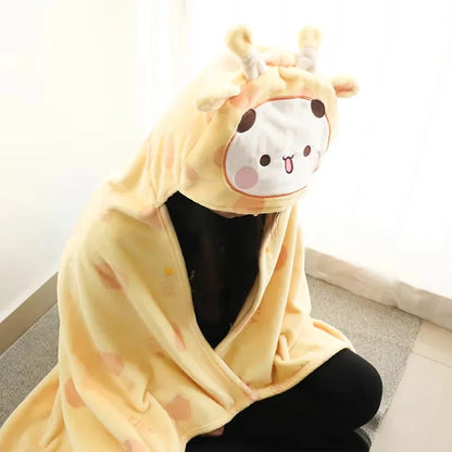 Official Original Bubu And Dudu Blanket Shawl Blanket - Panda Bubu And Yier Blanket Office, And Travel, Perfect Gift For Fans
