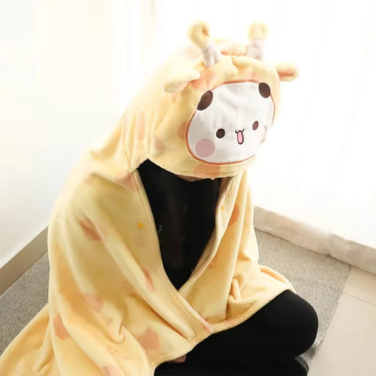 Official Original Bubu And Dudu Blanket Shawl Blanket - Panda Bubu And Yier Blanket Office, And Travel, Perfect Gift For Fans