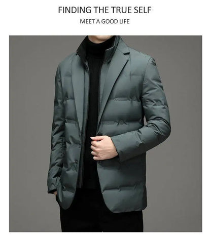2025 High quality down jacket men winter business casual fashion handsome duck down medium long down jacket