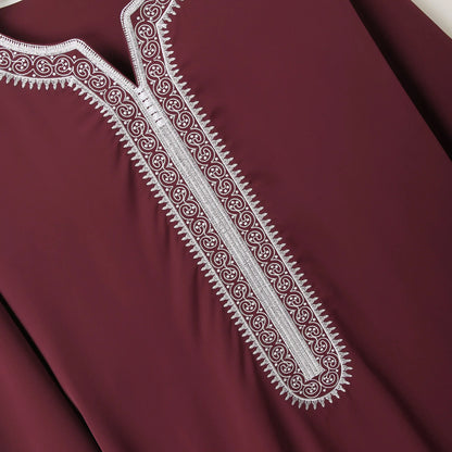 Muslim Men Long Robe Jubba Thobe Embroidery Abaya Saudi Prayer Dishdasha Ramadan Dubai Islamic Abayas Gown 2025 Morocco Kaftan