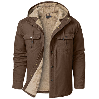 Thermal Thick Coat Parka USA SIZE Winter New Oversize Parkas Warm Korean Style Thick Men's Hooded Thick Fleece Winter Jacket