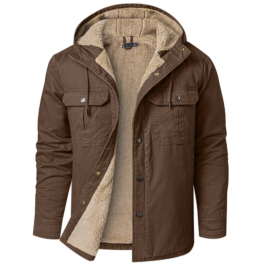 Thermal Thick Coat Parka USA SIZE Winter New Oversize Parkas Warm Korean Style Thick Men's Hooded Thick Fleece Winter Jacket