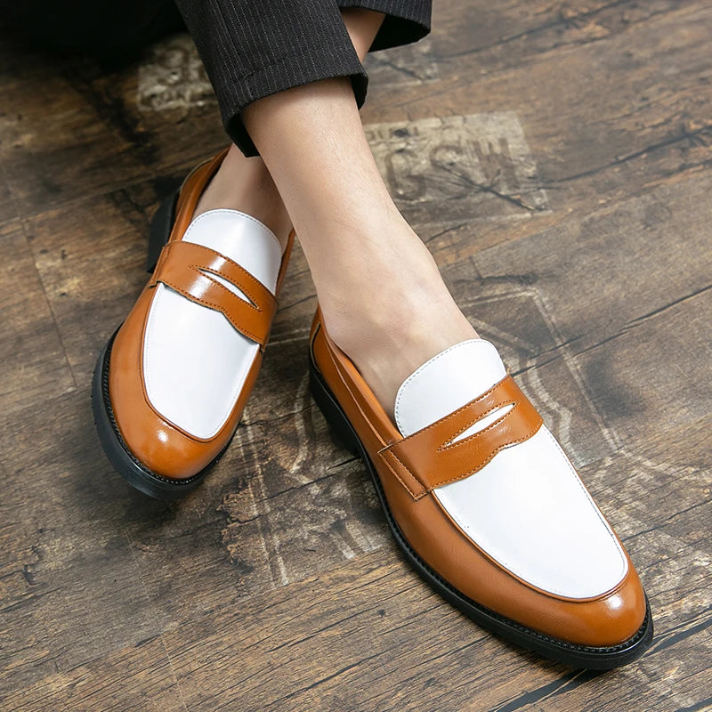 Male Luxury Business Oxford Leather Designer Mens Classic Smile Formal Dress Shoes for Men Falts Office Wedding Flats Footwear