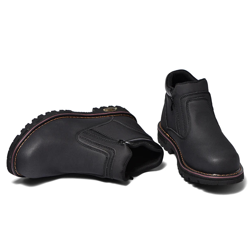 Anti Puncture Anti Smashing Work Boots Safety Steel Toe Shoes Men Waterproof Leather Boots Protective Shoes Safety Men Boots