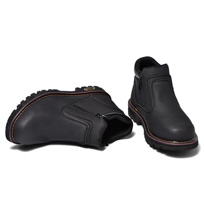 Anti Puncture Anti Smashing Work Boots Safety Steel Toe Shoes Men Waterproof Leather Boots Protective Shoes Safety Men Boots