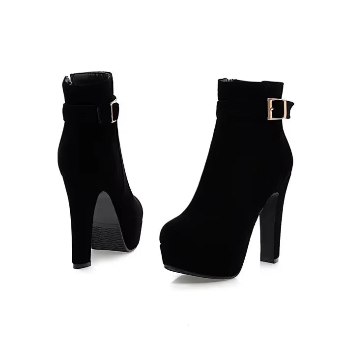 ANNYMOLI Extreme High Heel Ankle Boots Women Boots Platform Spike Heel Shoes Zip Buckle Short Boots Ladies Autumn Winter Red 43