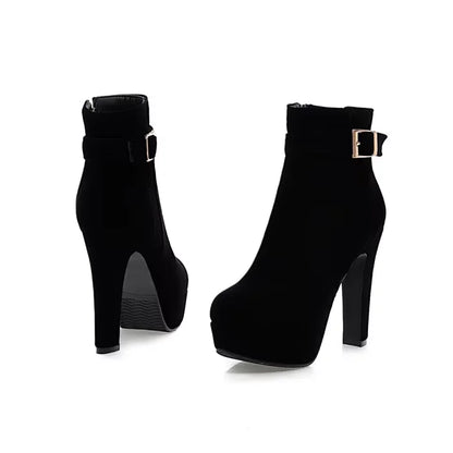 ANNYMOLI Extreme High Heel Ankle Boots Women Boots Platform Spike Heel Shoes Zip Buckle Short Boots Ladies Autumn Winter Red 43