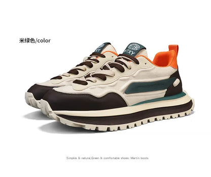 2025 New Spring Men's Breathable sneakers Casual Sports Shoes with Anti slip Soft Bottom White Shoes Men's Trendy Daday Shoes