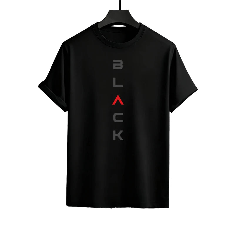 Male Spring Summer Home Outdoor Comfort Tees Set Black Letter Print Mens Tracksuit T-shirt + Pants Urban Causal Sports Outfit