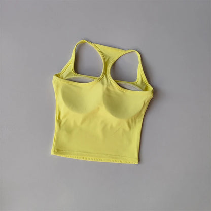 Sports and Fitness Vest with Chest Pad Summer Shockproof Beauty Back Nude Feeling Suit Pilates Training Yoga Top Yoga Clothing