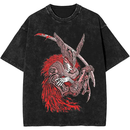 New Arrival Short Sleeved Round Neck Y2k Tshirt Men Clothing New in Top & Tees Mens T-Shirt Malenia Blade Of Miquella Washed