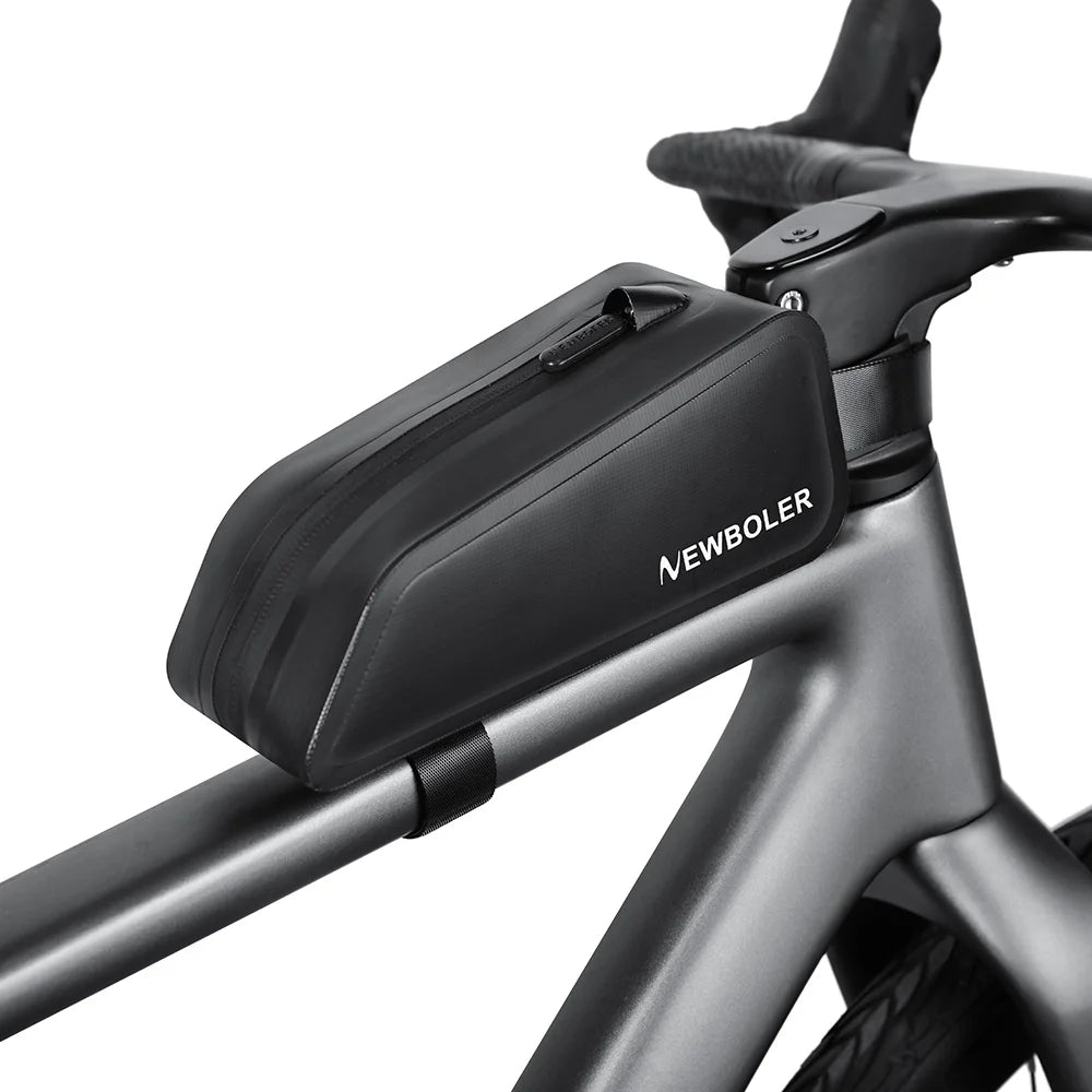 NEWBOLER Bike Bag 1.5L Portable Frame Front Tube Cycling Bag MTB Road Bicycle Pannier Bag Large Capacity EVA Cycling Bag