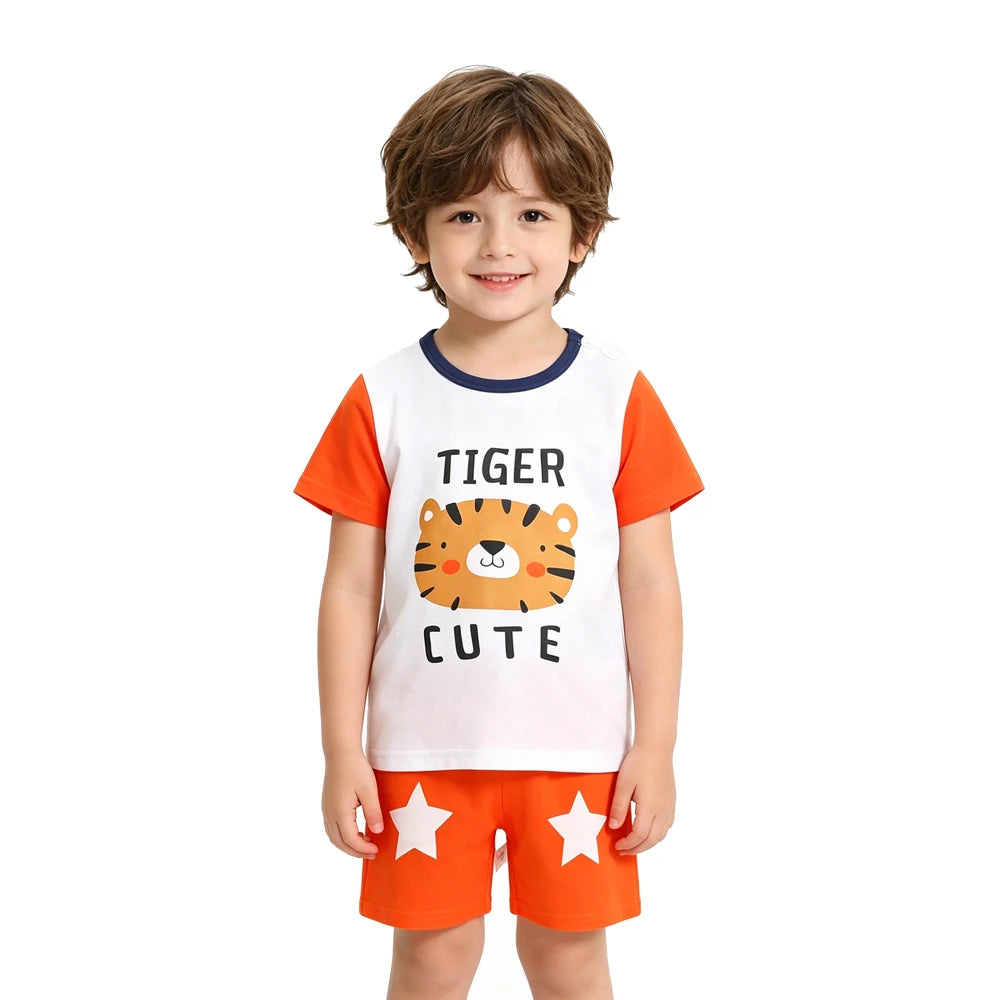Kids Clothes Set Baby Boy/Girl T-Shirt + Shorts Summer Clothing Cotton Cartoon Casual Boys Tracksuit Children Baby Clothes Set