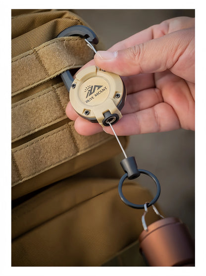 Portable Retractable Keychain with Steel Wire Rope,Outdoor Tactical Anti-Loss Buckle for Camping Gear & EDC Accessories