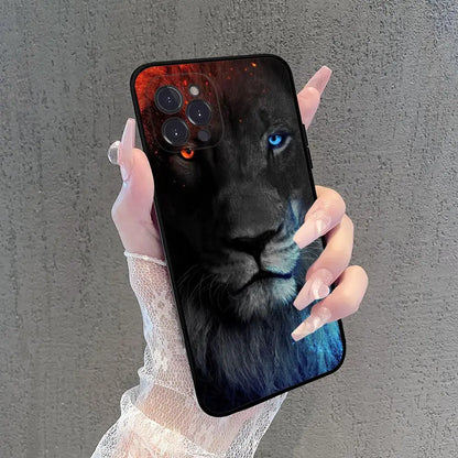 Wolf Lion Tiger Animal Phone Case For iPhone 15 14 11 12 13 Mini Pro XS Max Cover 7 8 Plus X XR Funda Shell