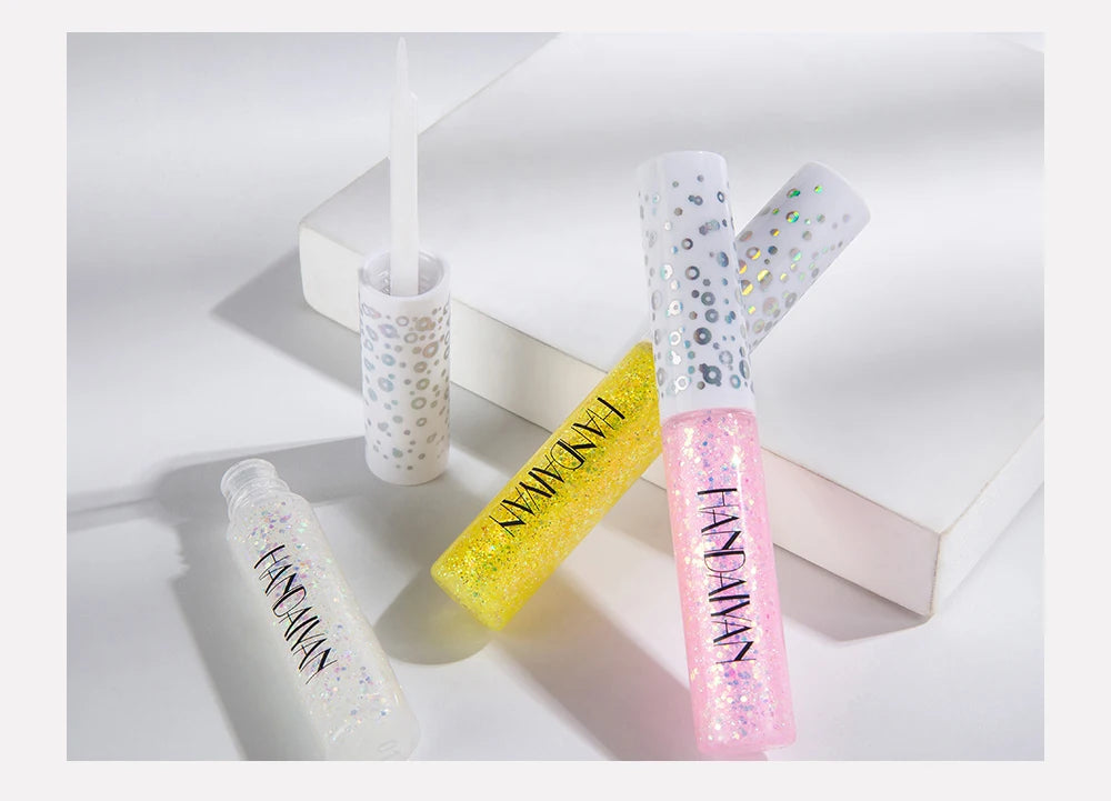 12 Color Liquid Glitter Eyeliner Pearl Shimmer Fashion Sequin Gel Waterproof Lasting Quick Dry Blue Silver Eyeliner Party Makeup