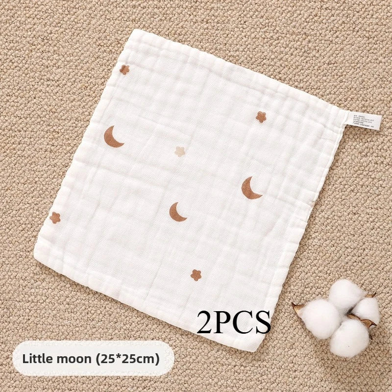 2PCS.Newborn 100% Cotton Gauze Burp Cloths—Ultra-Soft Baby Washcloths.Breathable,skin-friendly, super absorbent&easy to clean.