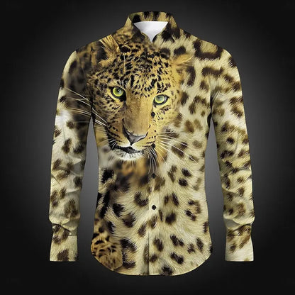 Men's leopard print button down shirt fashion casual men's leopard print new design new soft and comfortable plus size XS-6XL