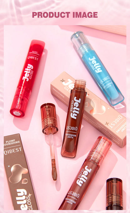 Mirror Water Light Jelly Lip Gloss Shiny Mirror Moisturizer Sexy Red Rose Liquid Lipstick Glitter Lip Oil Glass Lip Stain Makeup