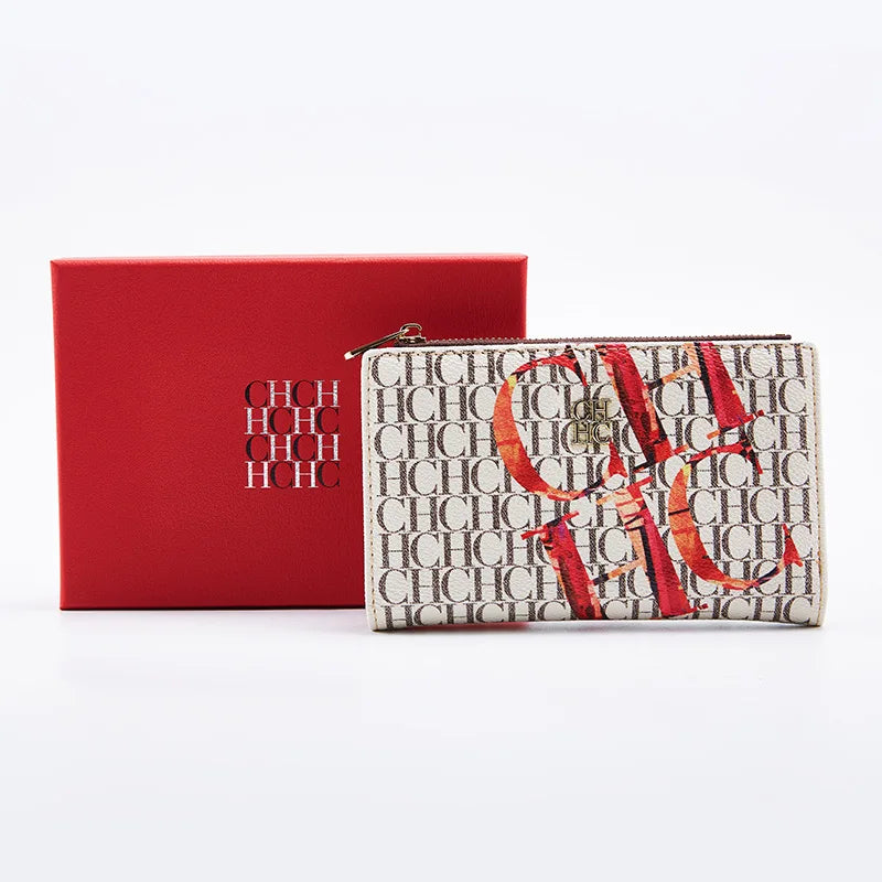 Carolina Herrera NEW Women's Cartoon Long Wallet, Classic PVC Fashion Simple Lightweight All-Match Purse