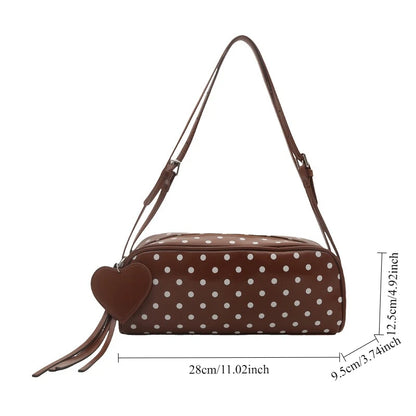 Women's Polka Dot Shoulder Bag New Niche Design Underarm Bag Commute Crossbody Bag High Appearance Fashion Bag