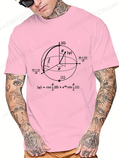 Summer Casual Men's T-Shirt Clothing Soft and Loose Round Neck Top for Men Math Physics and Science Male Short Sleeve Tees Tops