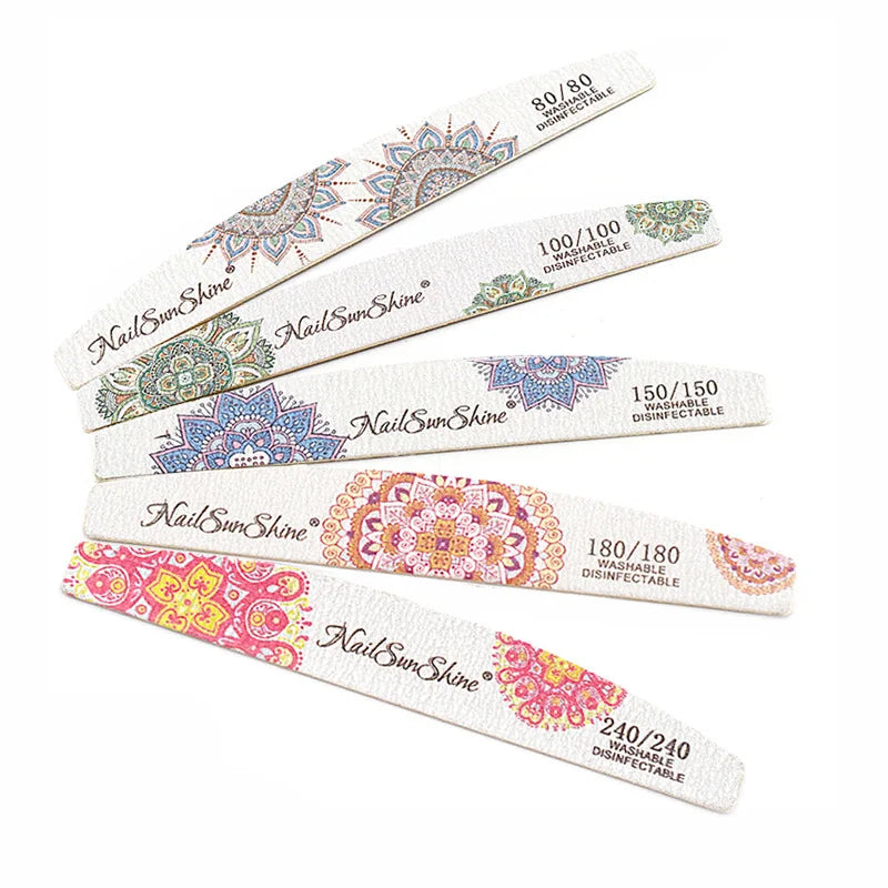 3/5pcs Lot New Nail File Flower Printed Nail Buffer Colorful Lime A Ongle 80/100/150/180/240 Professional Manicure Tools Uñas
