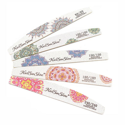 3/5pcs Lot New Nail File Flower Printed Nail Buffer Colorful Lime A Ongle 80/100/150/180/240 Professional Manicure Tools Uñas