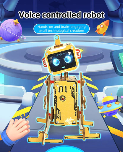 DIY Electric Voice Controlled Robot DIY Science Experiment Kit & Education Model Toy For Children Gift Toy Project