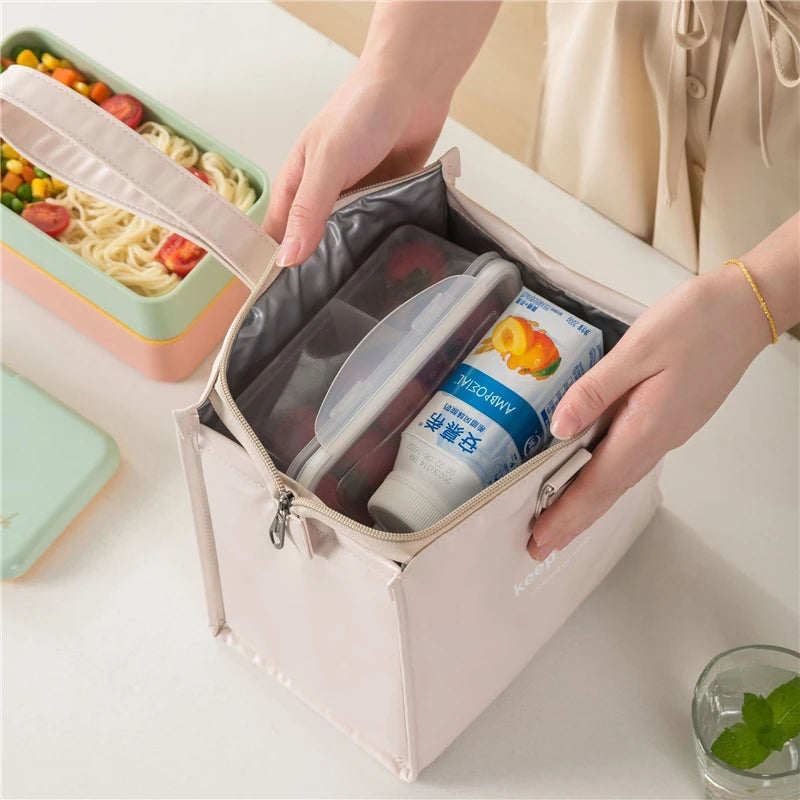 One-shoulder Bento Bag Student Lunch Box Bag Lunch Bag Office Worker Carrying Lunch Bag Thermal Insulation Bag