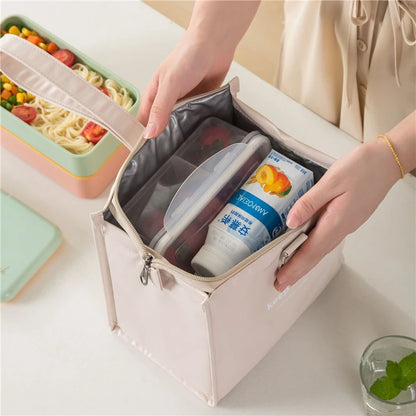 One-shoulder Bento Bag Student Lunch Box Bag Lunch Bag Office Worker Carrying Lunch Bag Thermal Insulation Bag