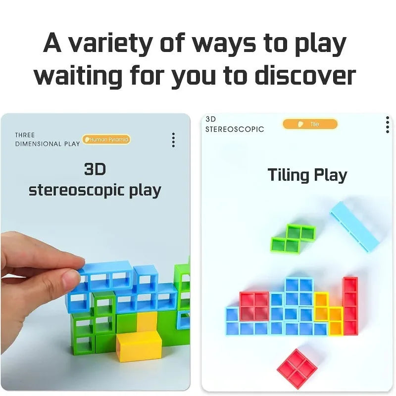 Jigsaw Building Block Toys, Fun Balance Stacking Games, Construction Board Games Russian Building Block Children's Tabletop Toys