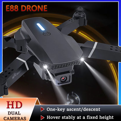 E88 ProIntelligent Folding Drone Supports single/Dual Camera Switching 4KPicture Quality+Wide-angle Shooting WiFiDirect Real-Tim