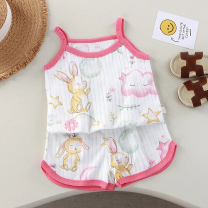 Cotton Camisole Top+Shorts Suits For Infant Girl's Clothes Baby 1st Birthday Sets Summer Newborn Baby Girl Clothing Outfits Sets