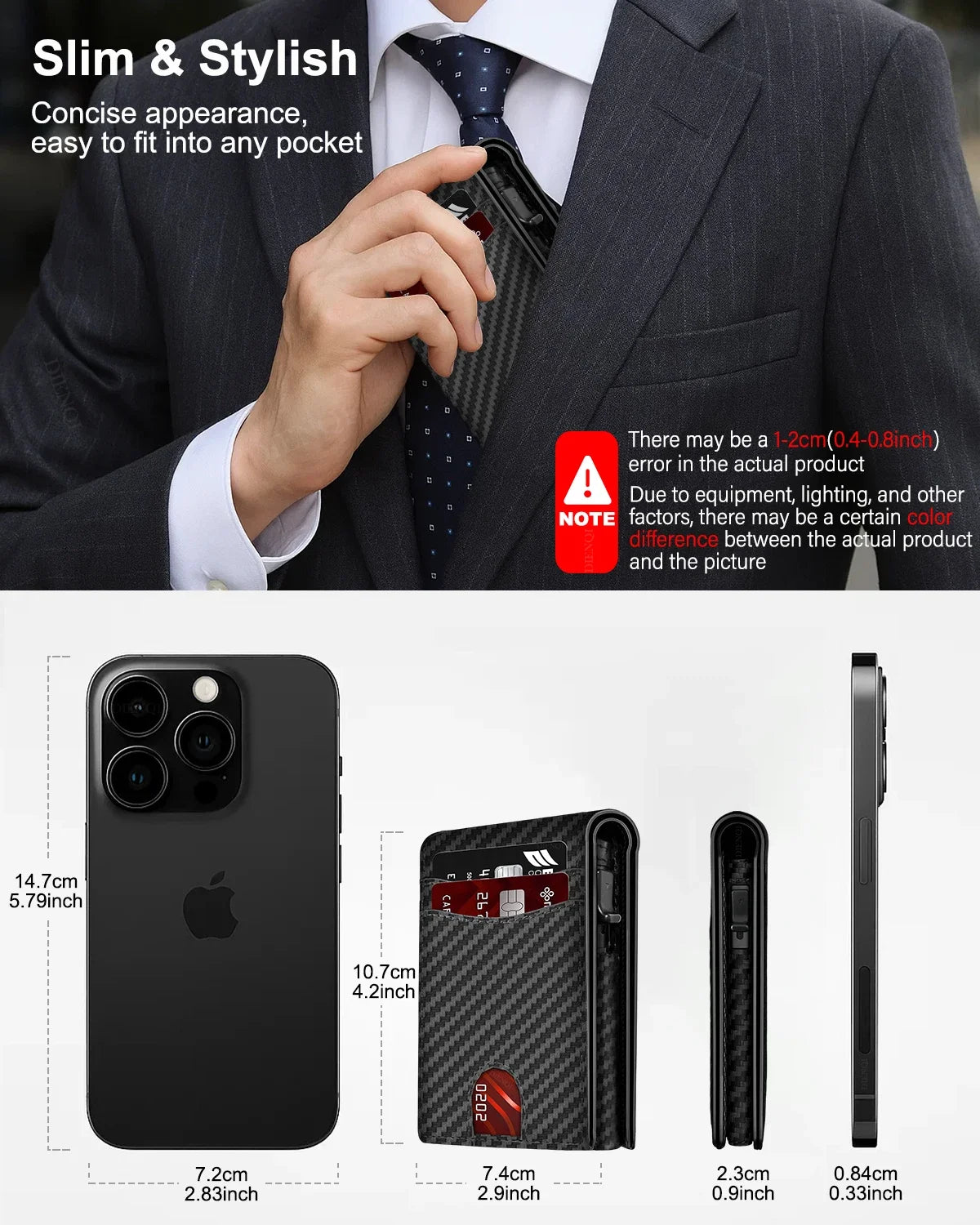 Luxury Brand Mens Wallets Money Bag RFID Bank Credit Card Holder Case Purse Carbon Fiber Leather Bifold Wallets for Men Carteras