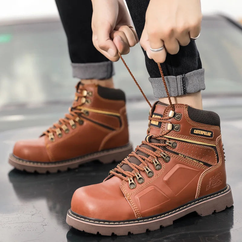 Hot Selling Men's And Women's Motorcycle Boots, Genuine Leather Couple's Workwear Boots, Outdoor Hiking Boots, Hiking Boot, Cyc
