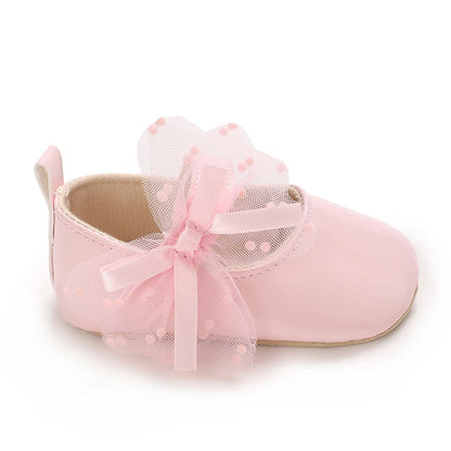 Cute Girl 0-18M Baby Shoes Pink Theme Bow Princess Shoes Spring and Autumn Soft Sole Lightweight Garden Shoes Casual Shoes