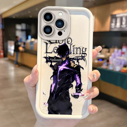 Cool S-Solo Levelings Anime Phone Case for iPhone16 15 14 13 12 11 Pro Max 16 15 14 8 7 Plus X XS Max 8 7 FE Silicone Back Cover