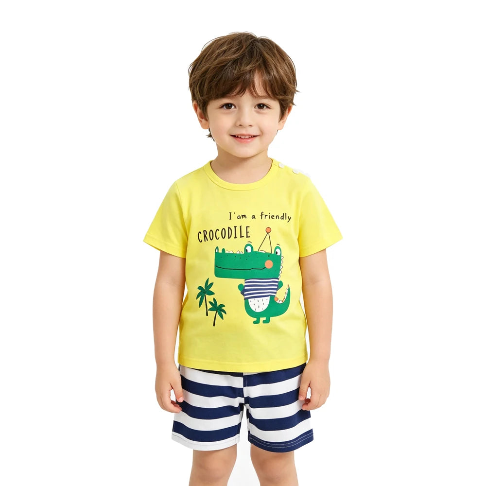 Kids Clothes Set Baby Boy/Girl T-Shirt + Shorts Summer Clothing Cotton Cartoon Casual Boys Tracksuit Children Baby Clothes Set