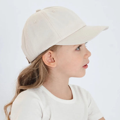 Kids Baseball Cap Low Profile Sun Hat for Boys and Girls Soft Cotton Pink Black White Gray for Baby Children